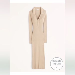 NWT Abercrombie & Fitch Ribbed Polo Sweater Midi Dress